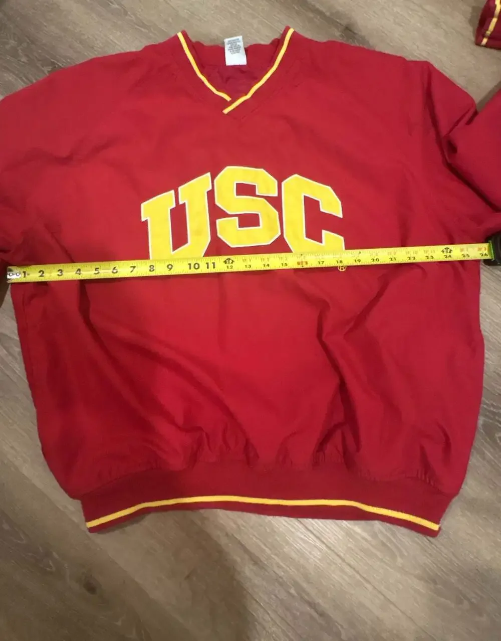 Campus Drive USC Trojans V-Neck Windbreaker Pullover Jacket Size L